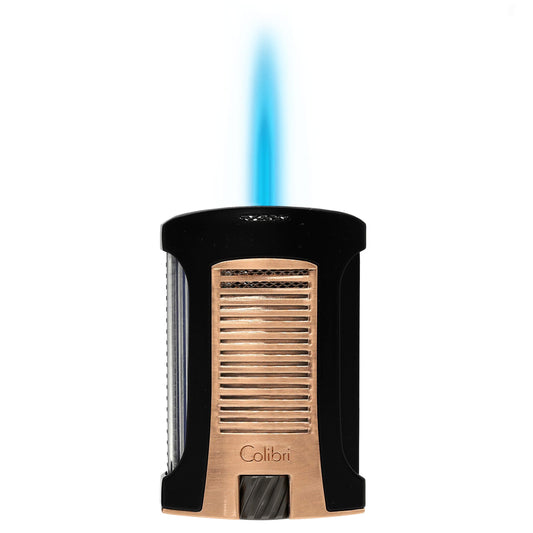 Colibri DAYTONA SINGLE JET LIGHTER, BLACK + ROSE GOLD