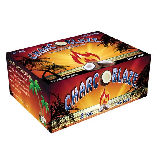 2  Kg Charcoblaze Coconut Shell Charcoal Cubes, 144  pc. Box